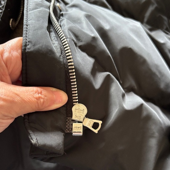 RARE EUC Black Puffer Faux Fur Collar Leather Pocket Trim/Shoulder by COACH - Picture 5 of 16